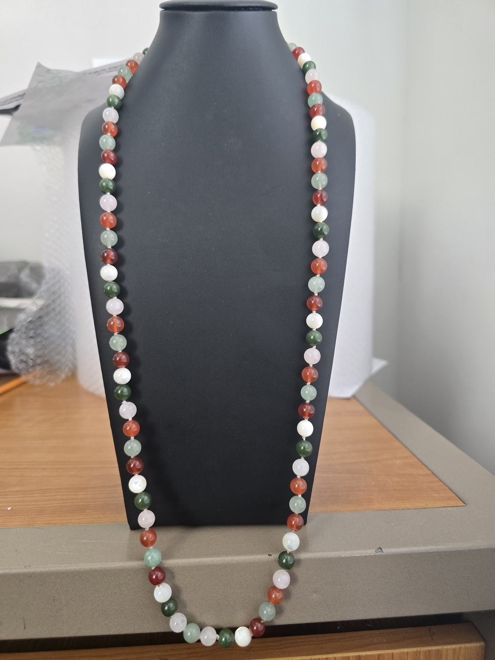 ✨ Vintage Estate Hand-Knotted Multi-Gemstone Opera Length Necklace ✨